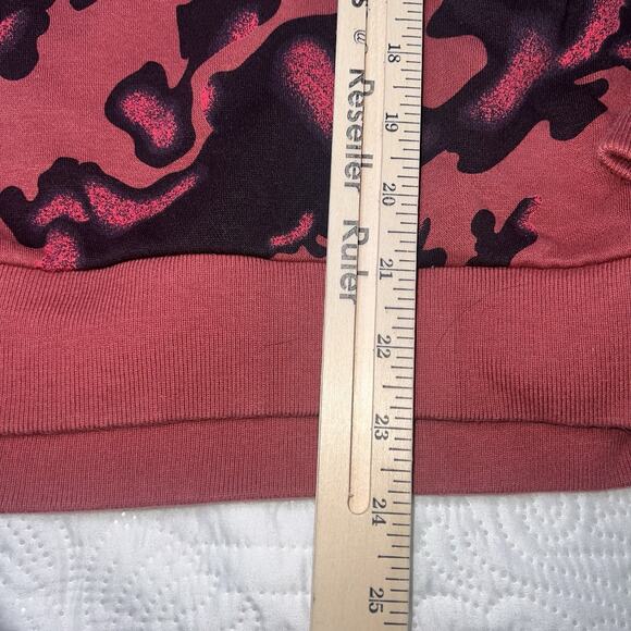 ADIDAS Sweatshirt Women’s Size L Pink Maroon Camo AOP Mock Neck Casual Sporty - Picture 6 of 14